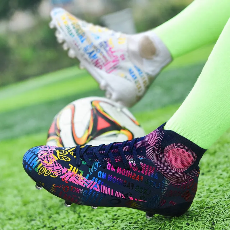 ScoreMaster Mbappé Style Dual Colored Mismatched Soccer Shoes