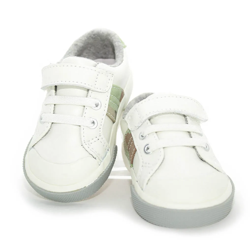 See Kai Run Lucci Sneakers White Leather Infants Walkers Toddlers Kids Boys - Kids Shoes