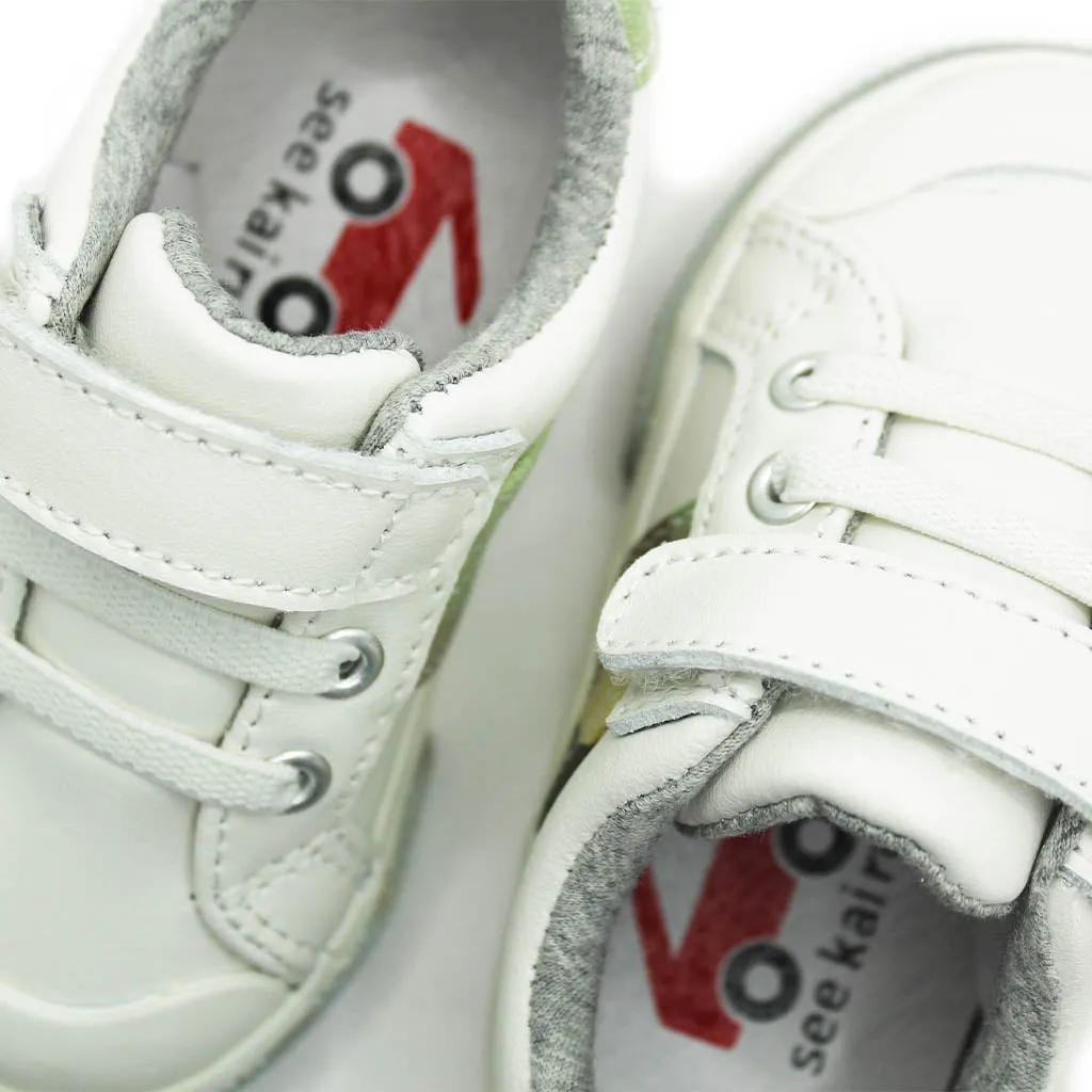 See Kai Run Lucci Sneakers White Leather Infants Walkers Toddlers Kids Boys - Kids Shoes