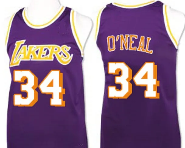 Shaquille O'Neal Los Angeles Lakers Purple Throwback Basketball Jersey