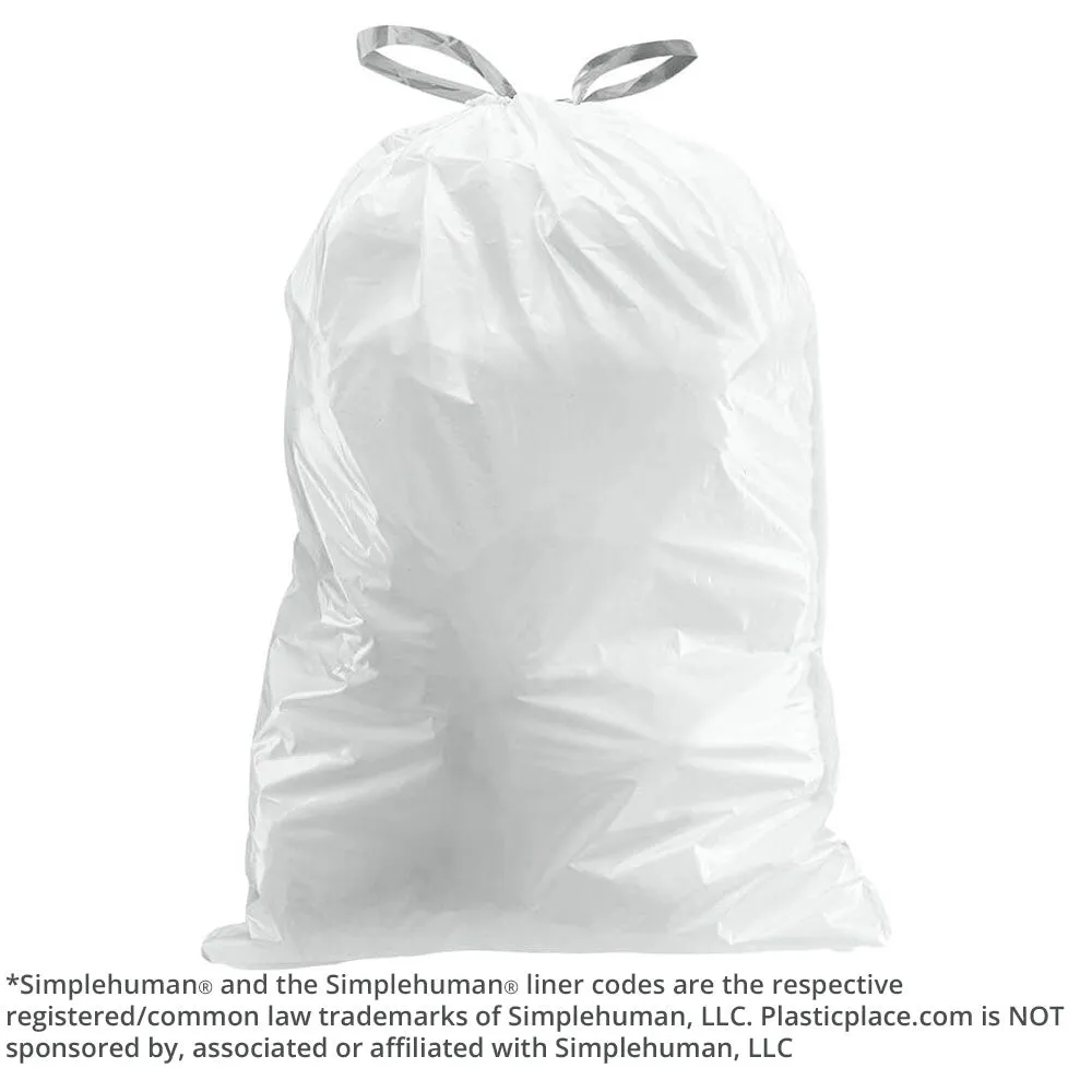 Simplehuman®* Compatible Trash Bags - Code D - 5.2 Gallon - 100/Case