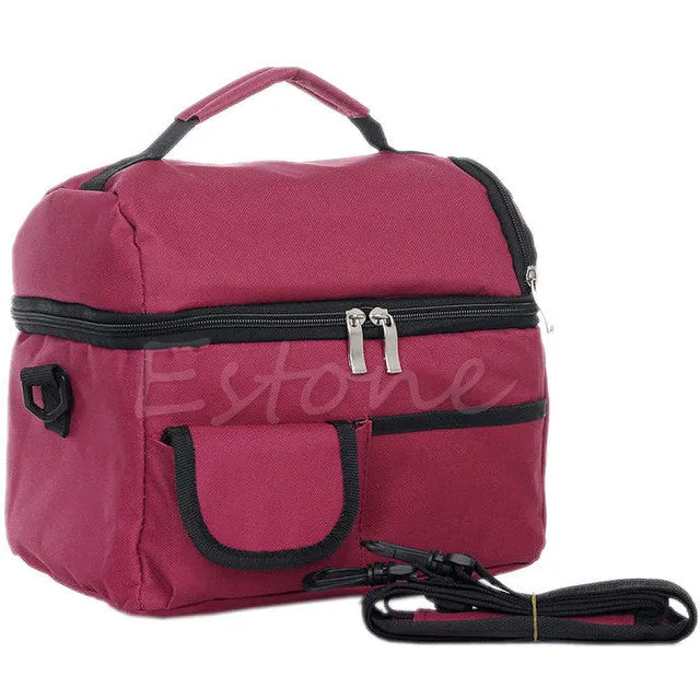 Thermal Insulated Waterproof Shoulder Picnic Cooler Lunch Bag Storage Box Tote