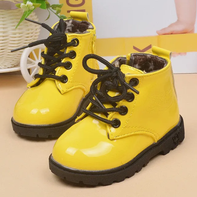 Winter 2016 children plus velvet anti shoes boots girls boys Martin boots snow boots fashion safty quality shoes for kids