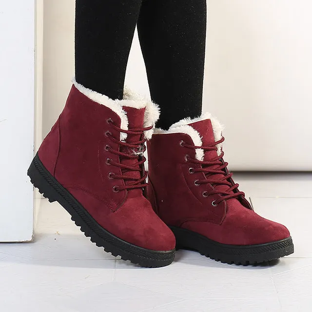 Women Boots 2017 Winter Boots Women Warm Fur Ankle Boots For Women Warm Winter Shoes Botas Mujer bota feminina