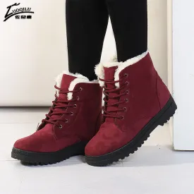 Women Boots 2017 Winter Boots Women Warm Fur Ankle Boots For Women Warm Winter Shoes Botas Mujer bota feminina