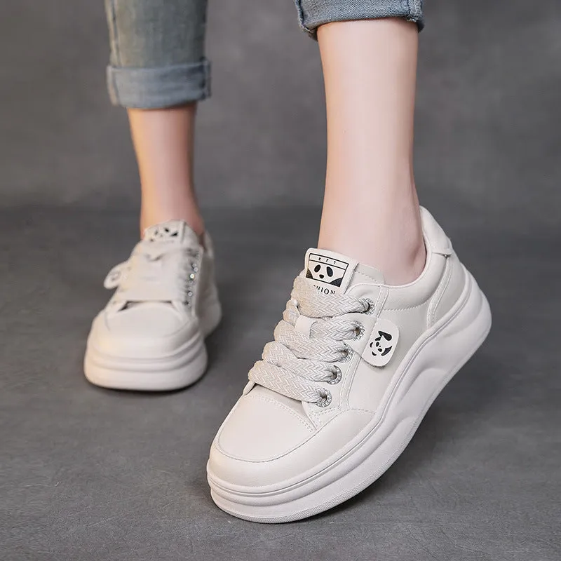 Women Minimalism Fashion Leather Casual Platform Shoes