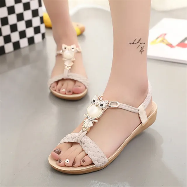 Women Shoes Women Sandals Bohemia Style Ankle-strap Flip Flops Summer Flat Shoes Woman Ladies Shoes Sandalias Mujer