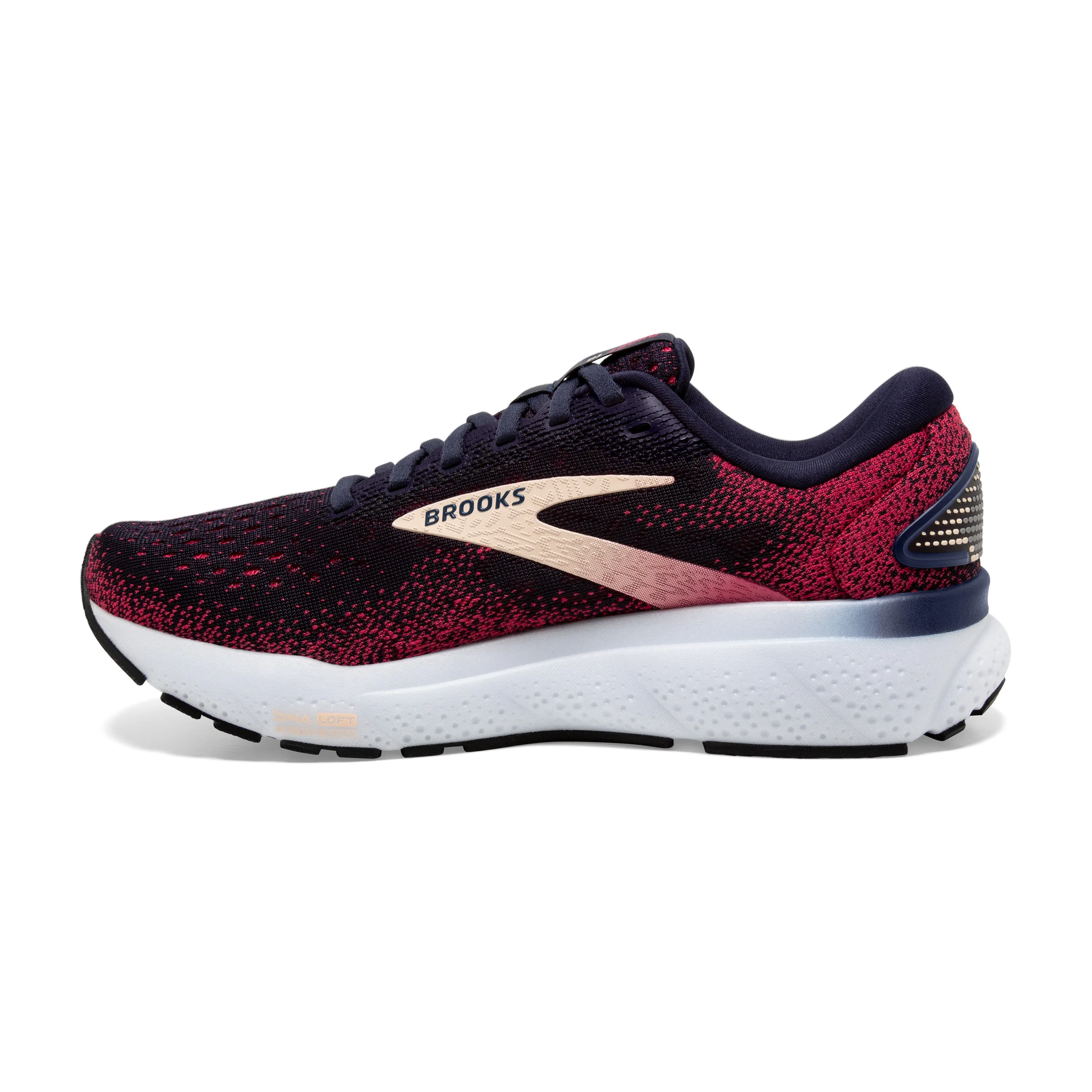 Women's Brooks Ghost 16 Color: Peacaot / Rasberry / Apricot (WIDE WIDTH)