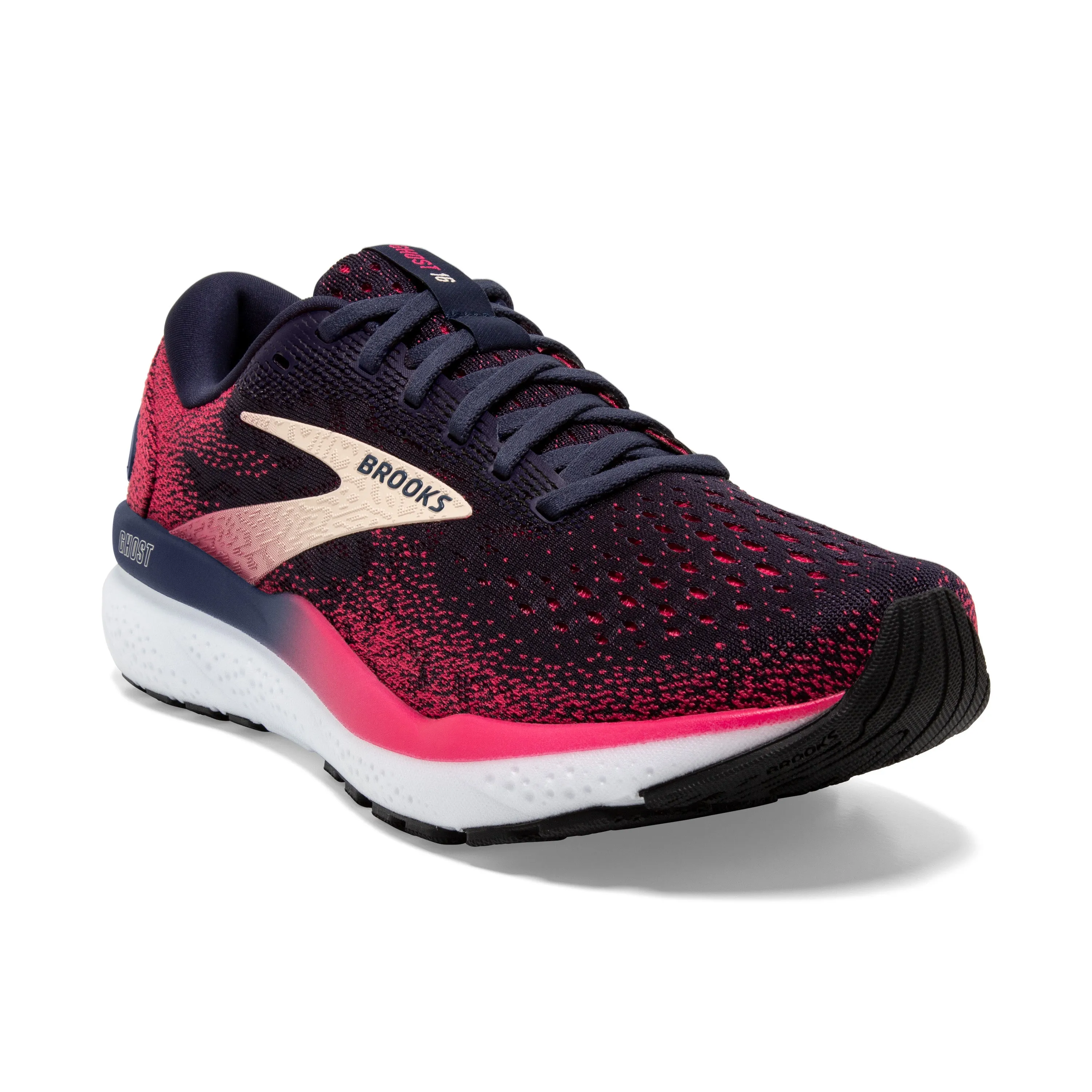 Women's Brooks Ghost 16 Color: Peacaot / Rasberry / Apricot (WIDE WIDTH)