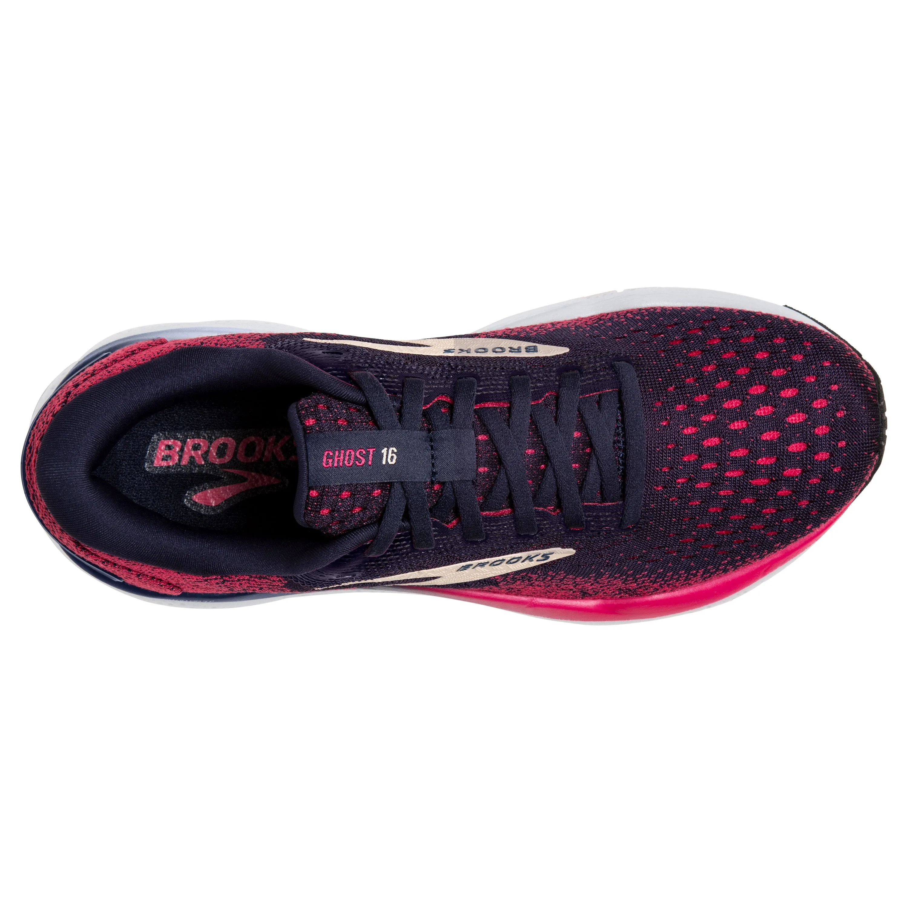 Women's Brooks Ghost 16 Color: Peacaot / Rasberry / Apricot (WIDE WIDTH)