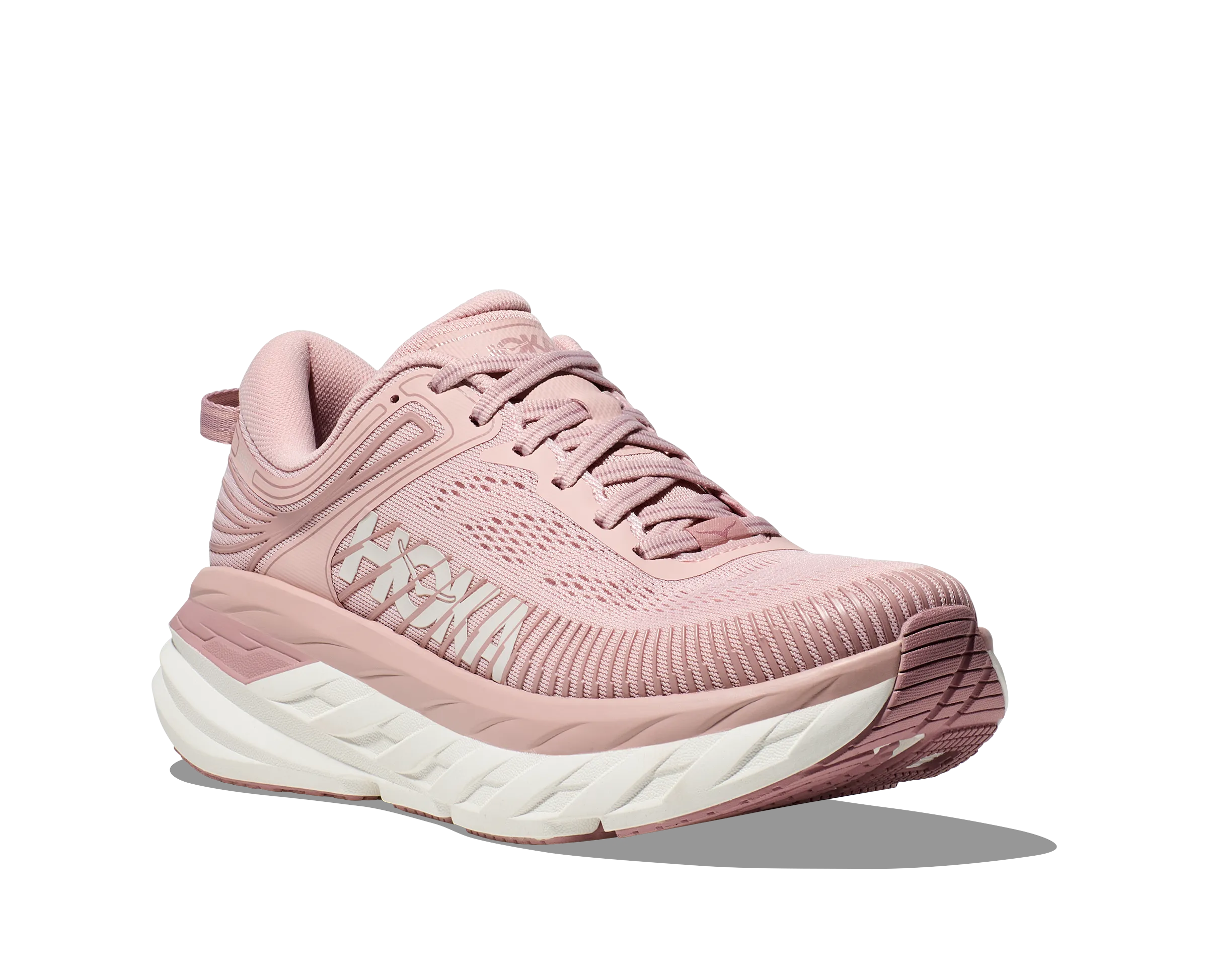 Women's Hoka Bondi 7 Color: Peach Whip / White