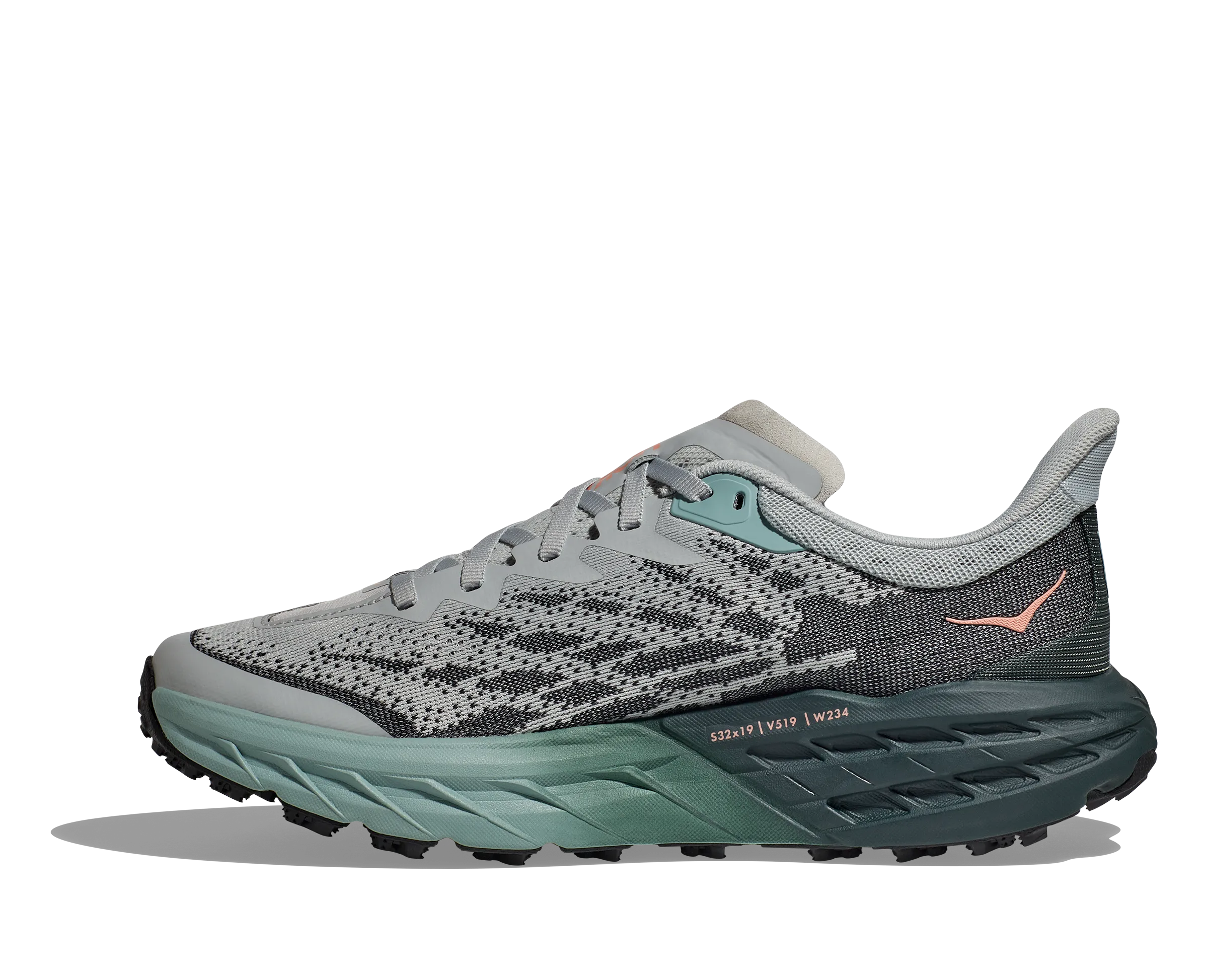 Women's Hoka Speedgoat 5 Color: Harbor Mist / Spruce (WIDE WIDTH)