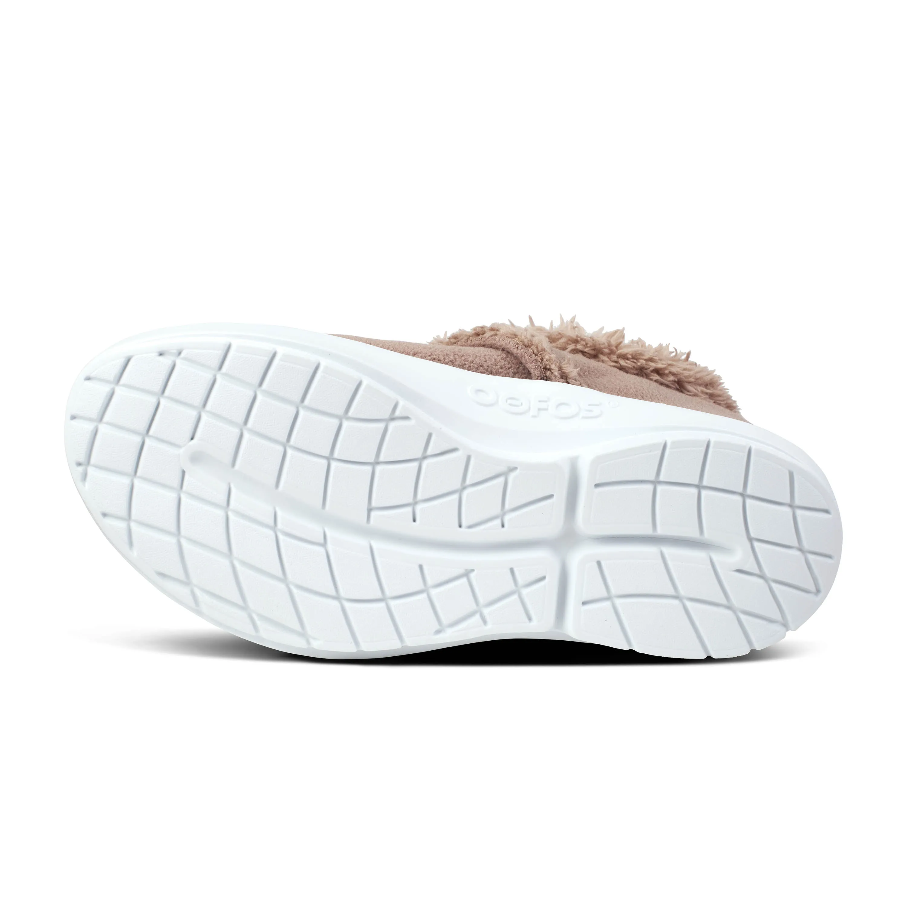 Women's Oofos OOCoozie Low Shoe Color: Chocolate Sherpa