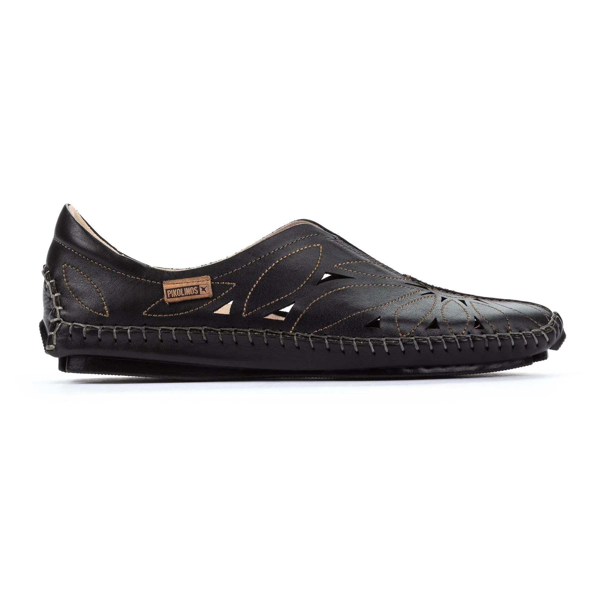 Women's Pikolinos Jerez Leather Moccasin Color: Black