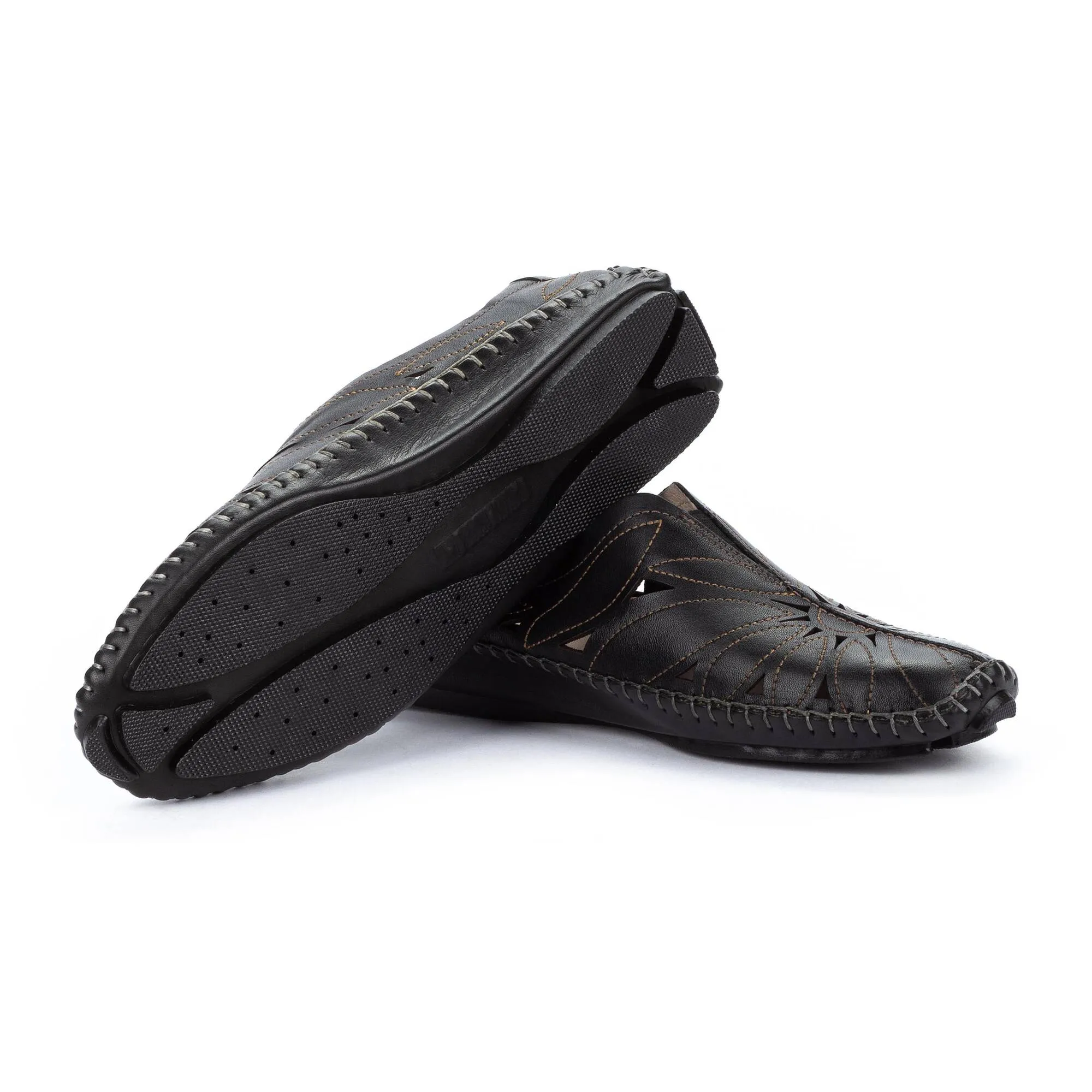 Women's Pikolinos Jerez Leather Moccasin Color: Black